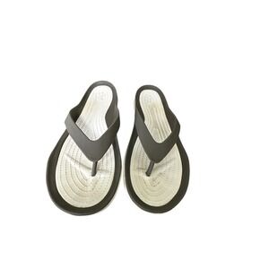 Crocs Thong Flip‎ Flops Sandals Comfort Lightweight Gray Women's
